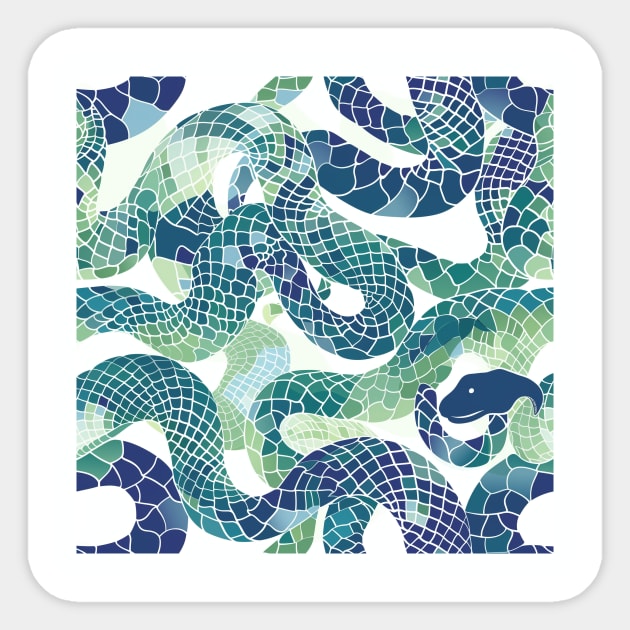 Blue and Green Snake Skin Sticker by SnakeSkins